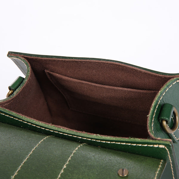 Taiwan Lee Kee Leather Goods Lee Kee Original Handmade Genuine Leather Spring and Summer Vegetable Tanned Leather Lock Bag No. R048 Original Handmade Genuine Leather Goods