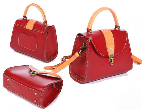 Taiwan Lee Kee Leather Goods Lee Kee Original Handmade Genuine Leather Spring and Summer Vegetable Tanned Leather Lock Bag No. R048 Original Handmade Genuine Leather Goods