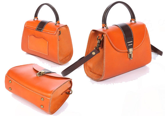 Taiwan Lee Kee Leather Goods Lee Kee Original Handmade Genuine Leather Spring and Summer Vegetable Tanned Leather Lock Bag No. R048 Original Handmade Genuine Leather Goods