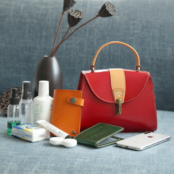 Taiwan Lee Kee Leather Goods Lee Kee Original Handmade Genuine Leather Spring and Summer Vegetable Tanned Leather Lock Bag No. R048 Original Handmade Genuine Leather Goods