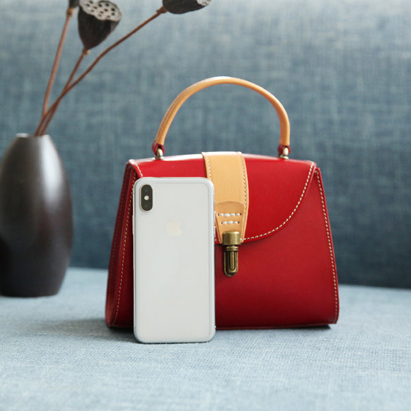 Taiwan Lee Kee Leather Goods Lee Kee Original Handmade Genuine Leather Spring and Summer Vegetable Tanned Leather Lock Bag No. R048 Original Handmade Genuine Leather Goods