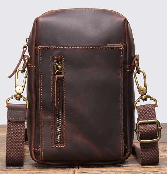 Taiwan Lee Kee Leather Goods Lee Kee Original Handmade Leather Crazy Horse Leather กระเป๋าโทรศัพท์มือถือแบบพกพามัลติฟังก์ชั่น S1575 สินค้าเครื่องหนังทำด้วยมือต้นฉบับ