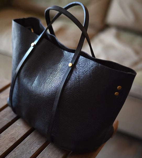 Taiwan Lee Kee Leather Goods Lee Kee Original Handmade Genuine Leather Vegetable-tanned Tree Paste Leather Large Capacity Tote Bag No. W6763 Original Handmade Genuine Leather Leather Goods