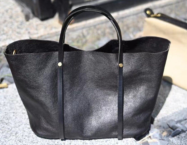 Taiwan Lee Kee Leather Goods Lee Kee Original Handmade Genuine Leather Vegetable-tanned Tree Paste Leather Large Capacity Tote Bag No. W6763 Original Handmade Genuine Leather Leather Goods