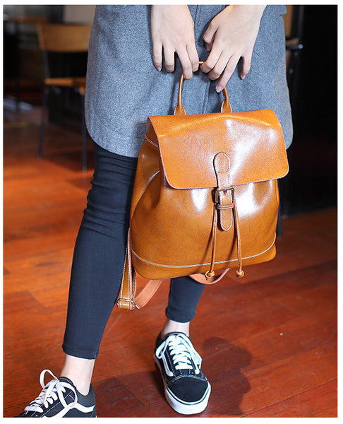 台灣李記皮具 李記 原創真皮手工 油蠟二層牛皮 -圓盒型背包 7314D號 頭層牛皮包包 皮革 原創手工真皮 皮件