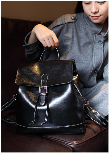 台灣李記皮具 李記 原創真皮手工 油蠟二層牛皮 -圓盒型背包 7314D號 頭層牛皮包包 皮革 原創手工真皮 皮件