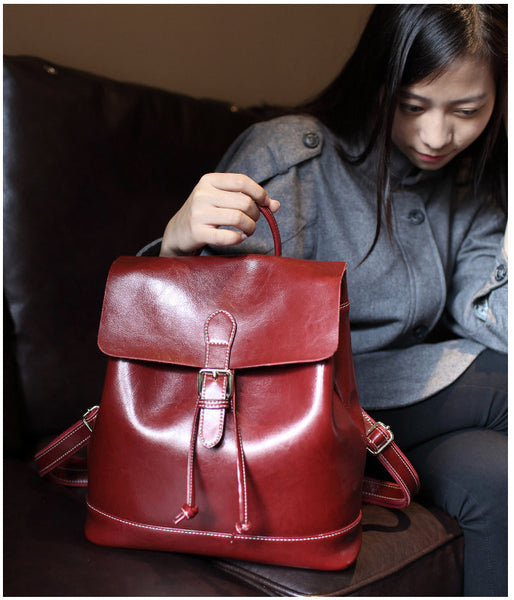 台灣李記皮具 李記 原創真皮手工 油蠟二層牛皮 -圓盒型背包 7314D號 頭層牛皮包包 皮革 原創手工真皮 皮件