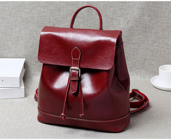 台灣李記皮具 李記 原創真皮手工 油蠟二層牛皮 -圓盒型背包 7314D號 頭層牛皮包包 皮革 原創手工真皮 皮件