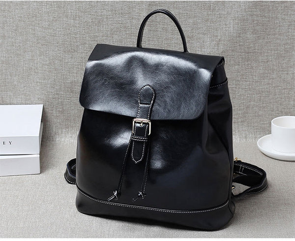 台灣李記皮具 李記 原創真皮手工 油蠟二層牛皮 -圓盒型背包 7314D號 頭層牛皮包包 皮革 原創手工真皮 皮件