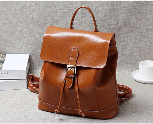 台灣李記皮具 李記 原創真皮手工 油蠟二層牛皮 -圓盒型背包 7314D號 頭層牛皮包包 皮革 原創手工真皮 皮件