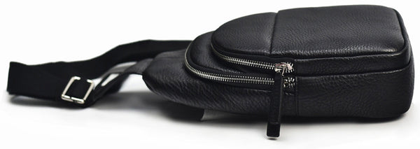 台灣李記皮具 李記 原創真皮手工 胸包 黑漆單肩包 96160-18 頭層牛皮包包 皮革 原創手工真皮 皮件