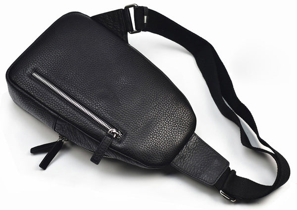 台灣李記皮具 李記 原創真皮手工 胸包 黑漆單肩包 96160-18 頭層牛皮包包 皮革 原創手工真皮 皮件