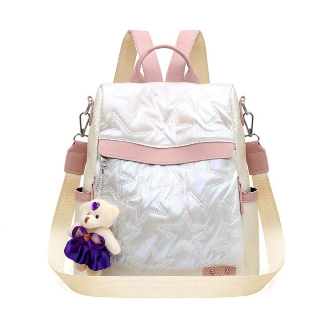 Luxury Cute Bear Keychain Oxford Travel Bag and Backpack