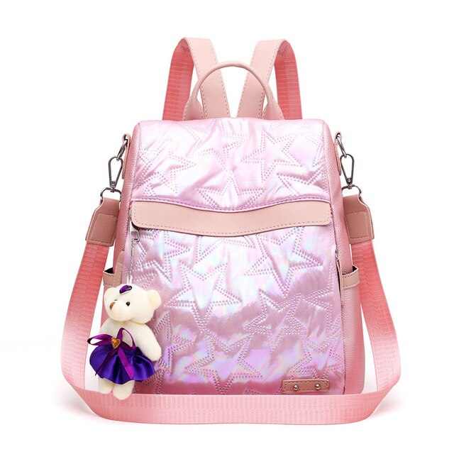 Luxury Cute Bear Keychain Oxford Travel Bag and Backpack
