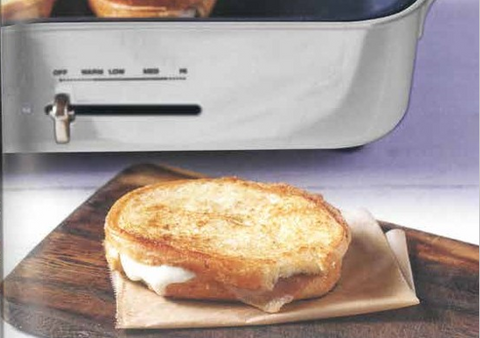 Ham & Cheese Paninis Food Party 3 in 1 Electric  Skillet, Saucepan, and Steamer