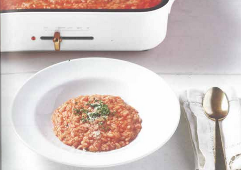 Italian Tomato Risotto Food Party 3 in 1 Electric  Skillet, Saucepan, and Steamer