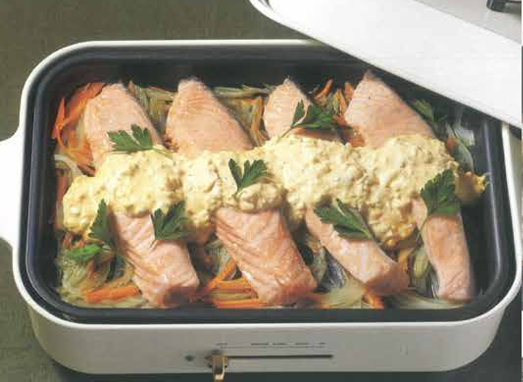 White Wine Salmon with Tartar Sauce Fiona: [图片]  Fiona: Food Party 3 in 1 Electric Skillet, Saucepan, and Steamer