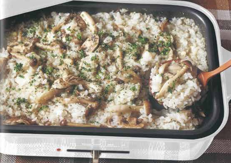 Italian Mushroom Steamed Rice Food Party 3 in 1 Electric Skillet, Saucepan, and Steamer