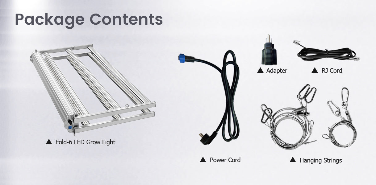 The accessories of Medic Grow Fold 6 6-bar Led grow light