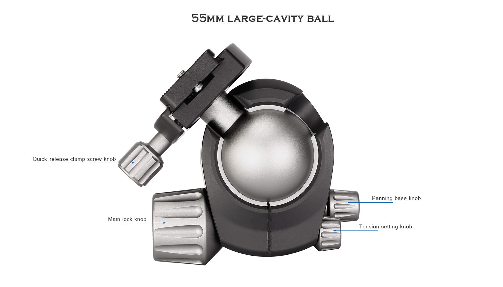 Leofoto LH-55 Low Profile Ball Head + QR Plate | Arca Compatible