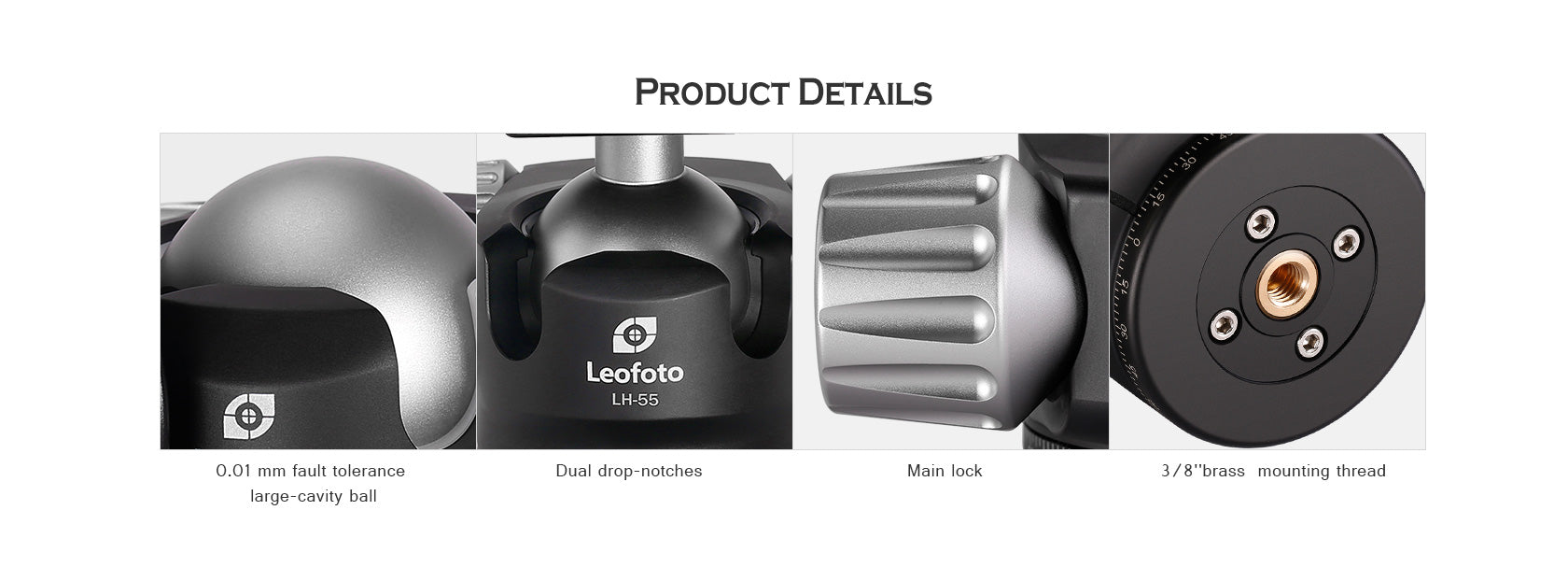 Leofoto LH-55 Low Profile Ball Head + QR Plate | Arca Compatible