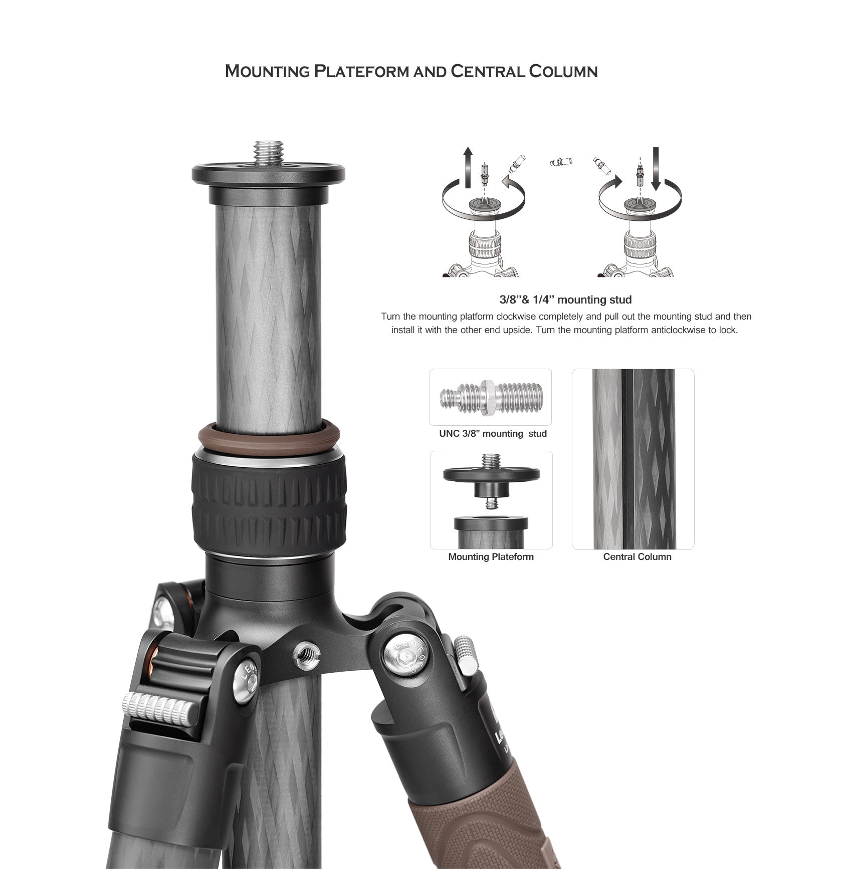 Leofoto LX-255CT Reversible Travel Tripod