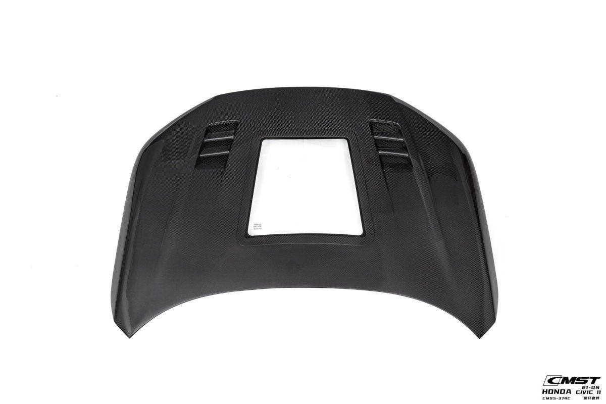 CMST Tuning Carbon Fiber Glass Transparent Clearview Hood Bonnet for Honda Civic 11th Gen Sedan