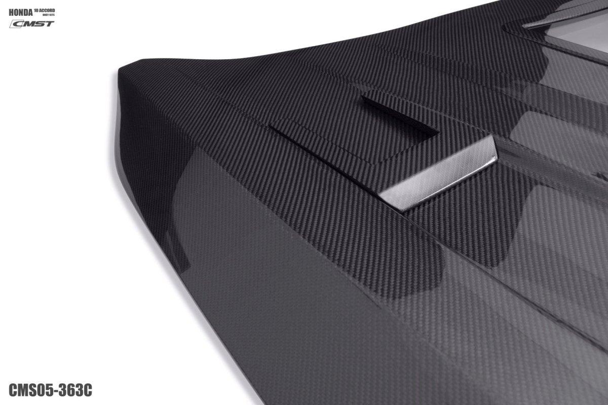 CMST Tuning Carbon Fiber Hood Bonnet Clearview Glass Transparent for Honda Accord 10th Gen