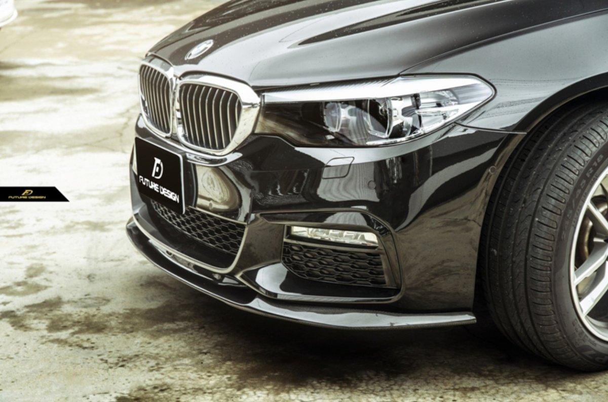 Future Design Carbon Carbon Fiber Front Lip 3D Style For BMW 5 Series G30 530i 540i 2017-2020 Pre-facelift