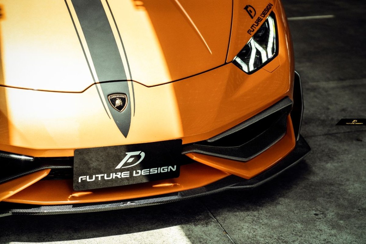 Future Design FD GT Carbon Fiber FRONT LIP SPLITTER 6 PCS for Lamborghini Huracan LP580-2 LP610-4