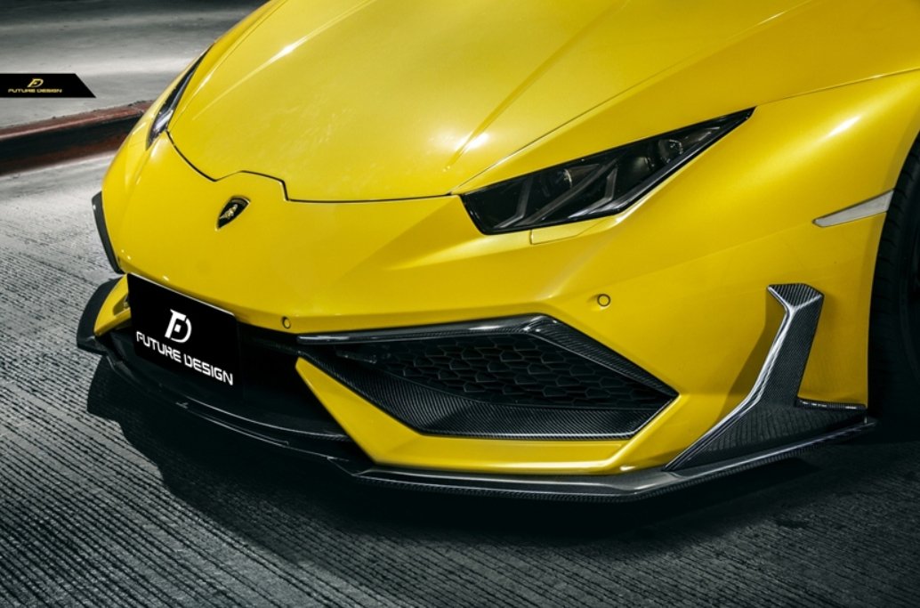 Future Design FD GT Carbon Fiber FRONT LIP SPLITTER 6 PCS for Lamborghini Huracan LP580-2 LP610-4