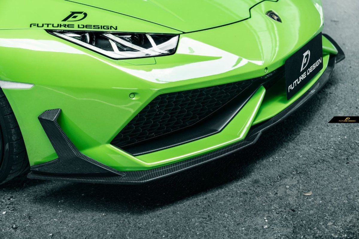 Future Design FD GT Carbon Fiber FRONT LIP SPLITTER 6 PCS for Lamborghini Huracan LP580-2 LP610-4