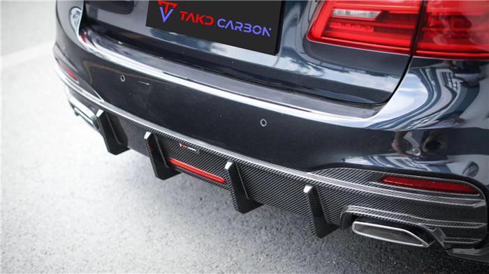 TAKD Carbon Fiber Rear Diffuser & Canards for BMW 5 series M550 540 530 G30 Pre-LCI