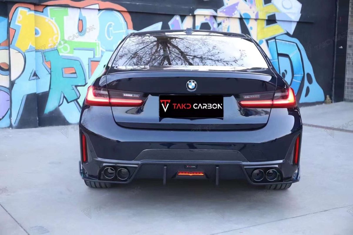 TAKD Carbon Fiber V1 Rear Diffuser & Canards for BMW 3 Series G20 330i M340i LCI