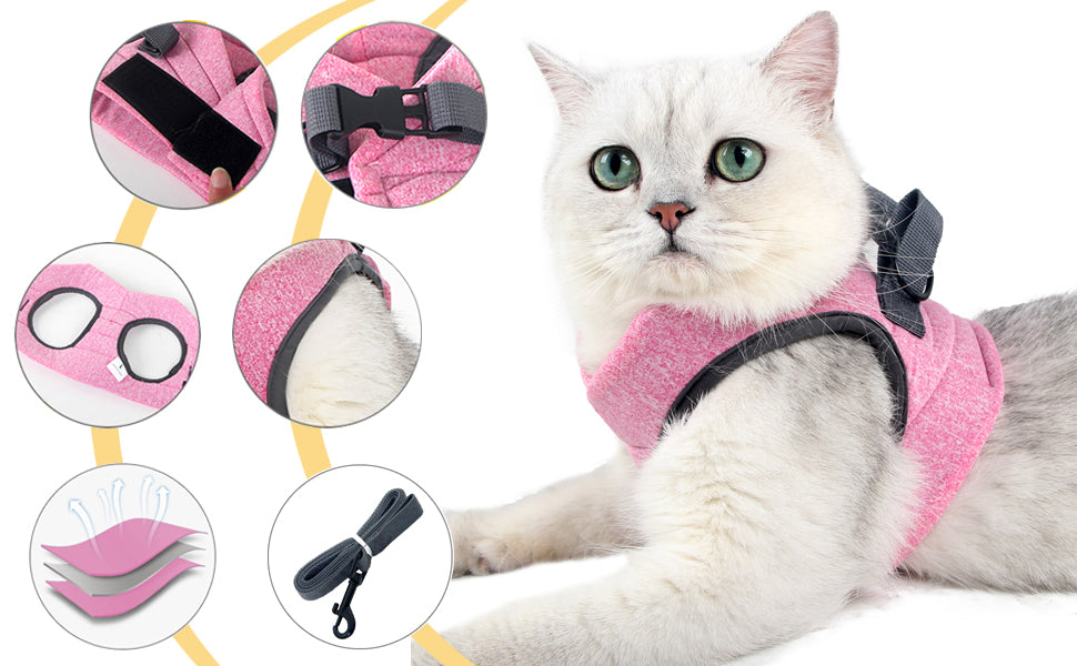 Cat Harness and Leash Set Escape Proof