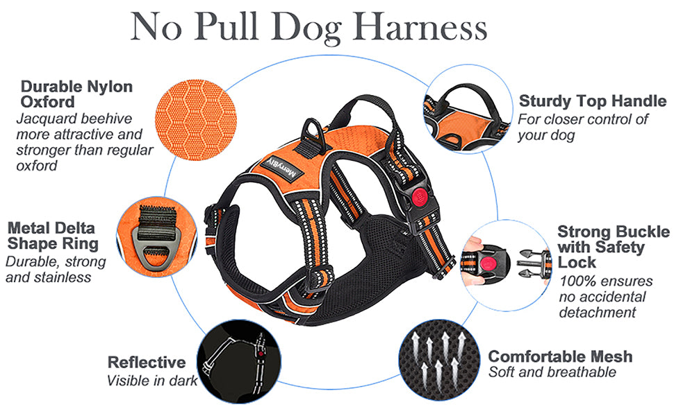 DOG HARNESS VEST ORANGE
