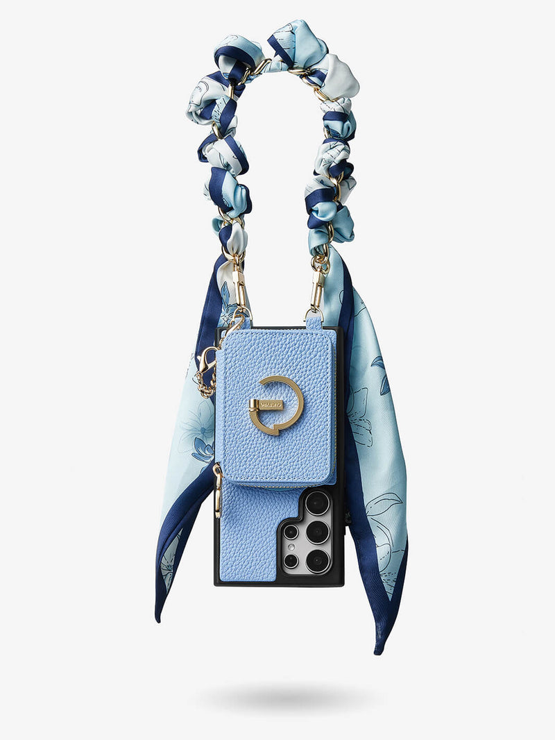 Silk Flair Set- Samsung Lychee Detachable Wristlet Wallet Phone Case with E-Stand-Mobile Phone Cases-WRISTBAND & PHONE POUCH-Peach Pink-Samsung S25 Ultra-Custype