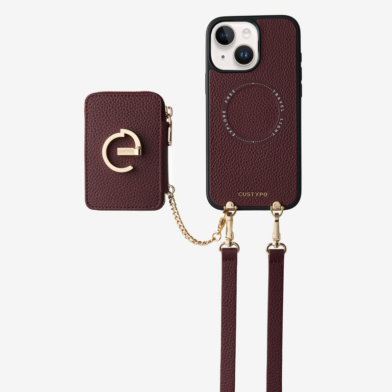 オリジナルデザインセット - 旅行に最適な取り外し可能なMagsafeクロスボディウォレットフォンケースセット - iPhone 14