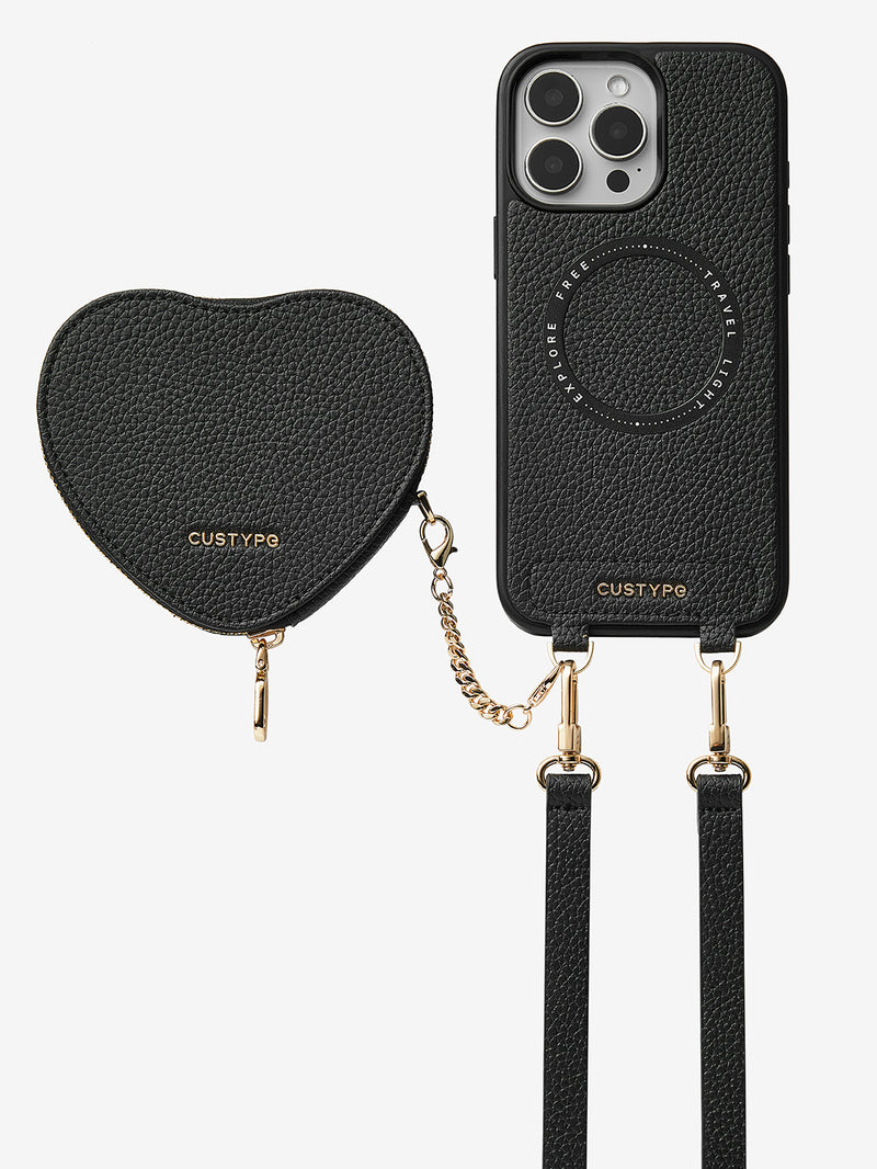 magsafe compatible phone case zipper heart pouch

