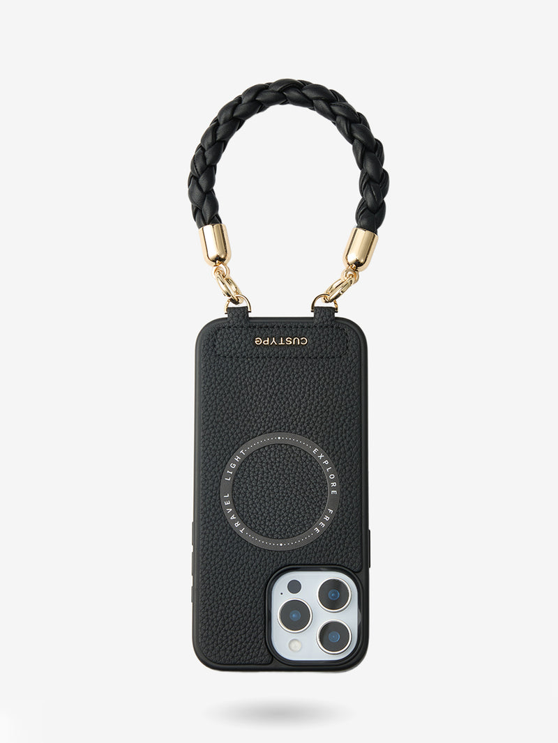 Minimal Style Kit- MagSafe Compatible Case with Rope Wrist Strap-Mobile Phone Cases-WRISTBAND & PHONE POUCH-Beige-iPhone 16 Pro Max-Custype