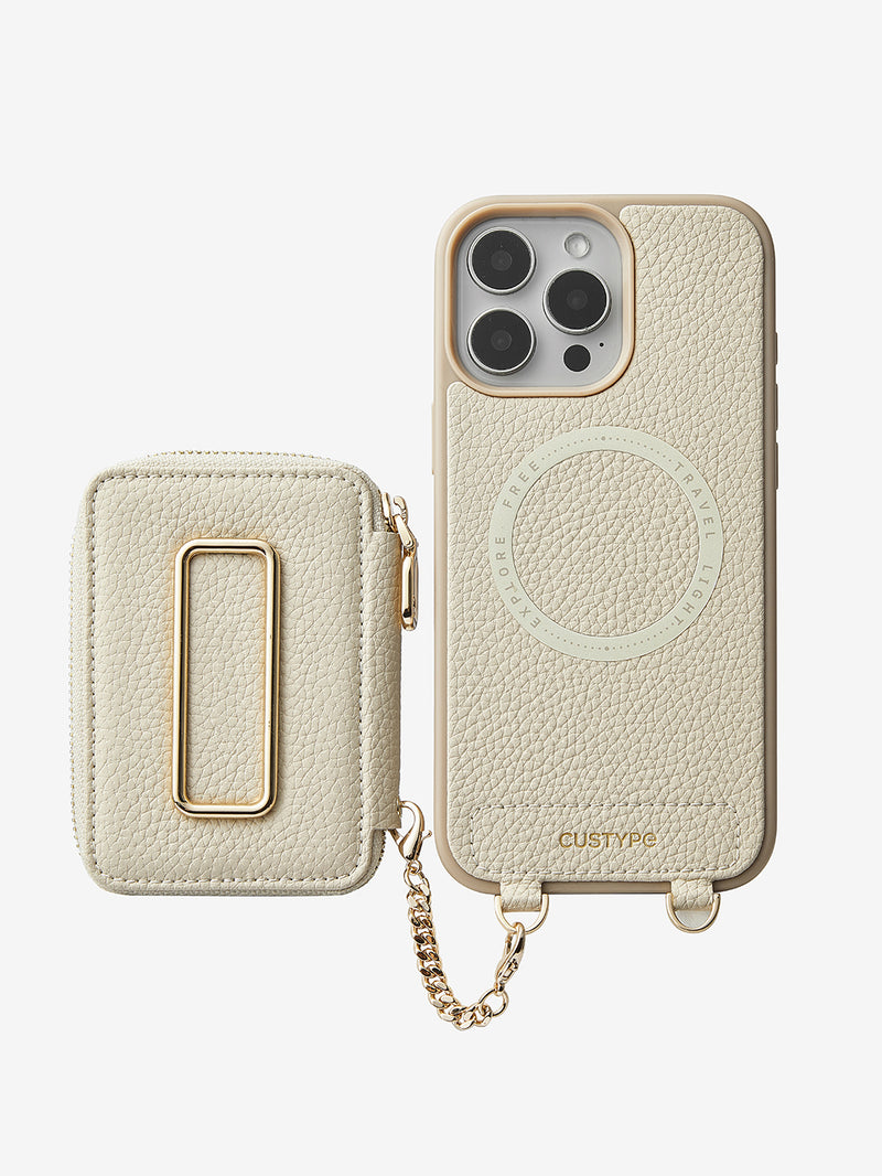 card holder case for phone Beige

