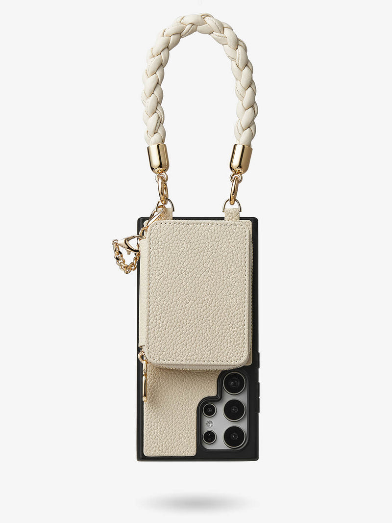 BraidTrend- Samsung Rope Style Wristlet Separable Wallet Phone Case-Mobile Phone Cases-WRISTBAND & PHONE POUCH-Black-Samsung S25 Ultra-Custype
