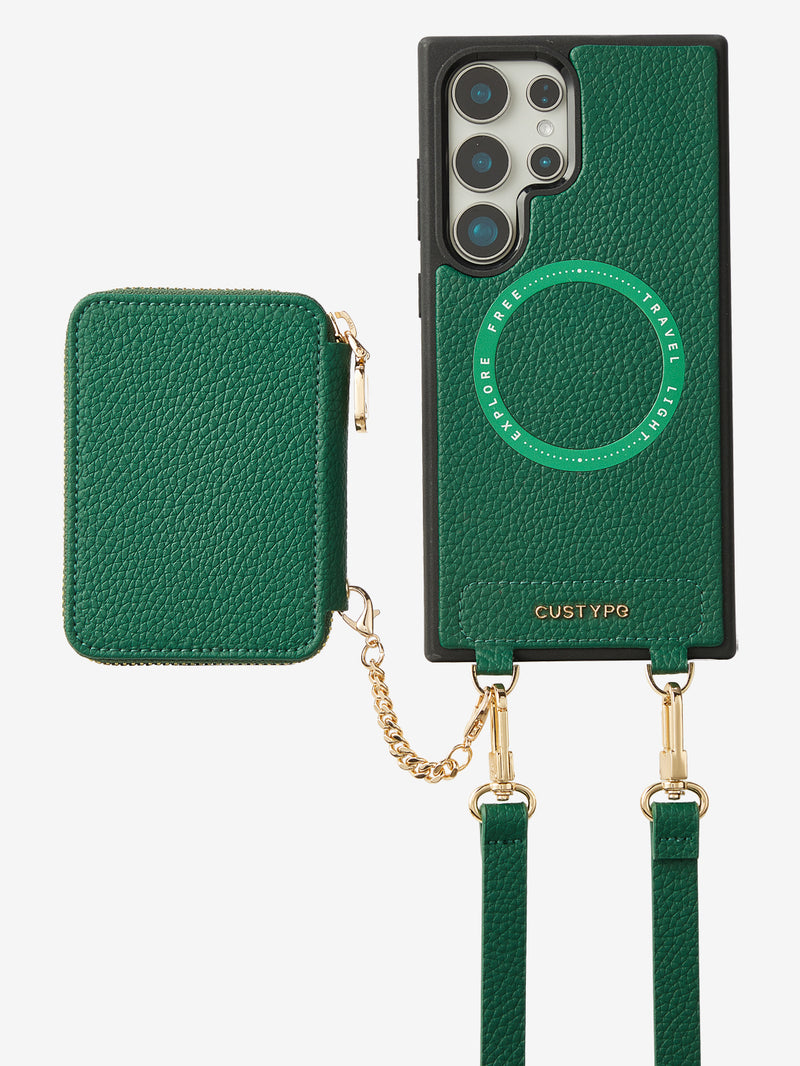 Unique Design Set- Samsung Galaxy Detachable Wireless Charging Phone Case AirPods Pouch Set-Mobile Phone Cases-DETACHABLE WALLET & PHONE POUCH-Beige-Samsung S25 Ultra-Custype