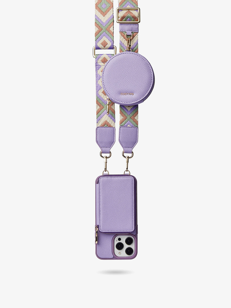 Vivid Kit- Webbing Crossbody Phone Case Round Pouch Set-Mobile Phone Cases-Custype
