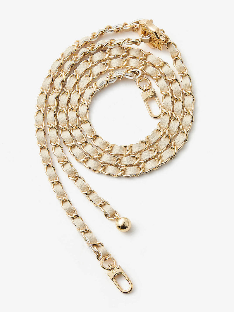 chain shoulder strap Beige

