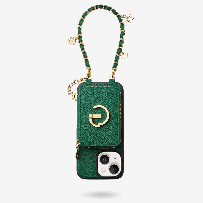 phone case with wristlet Green
