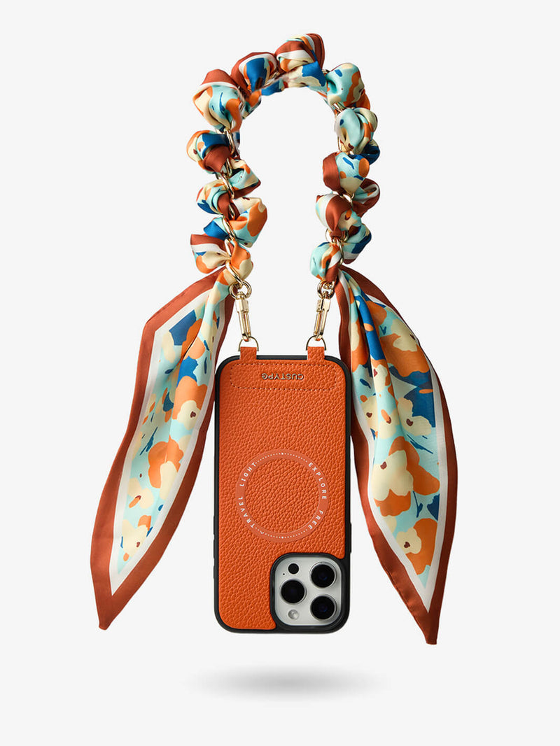 Minimal Style Kit- Silk Wristlet Phone Case for Wireless Charging-Mobile Phone Cases-WRISTBAND & PHONE POUCH-Blue-iPhone 16 Pro Max-Custype