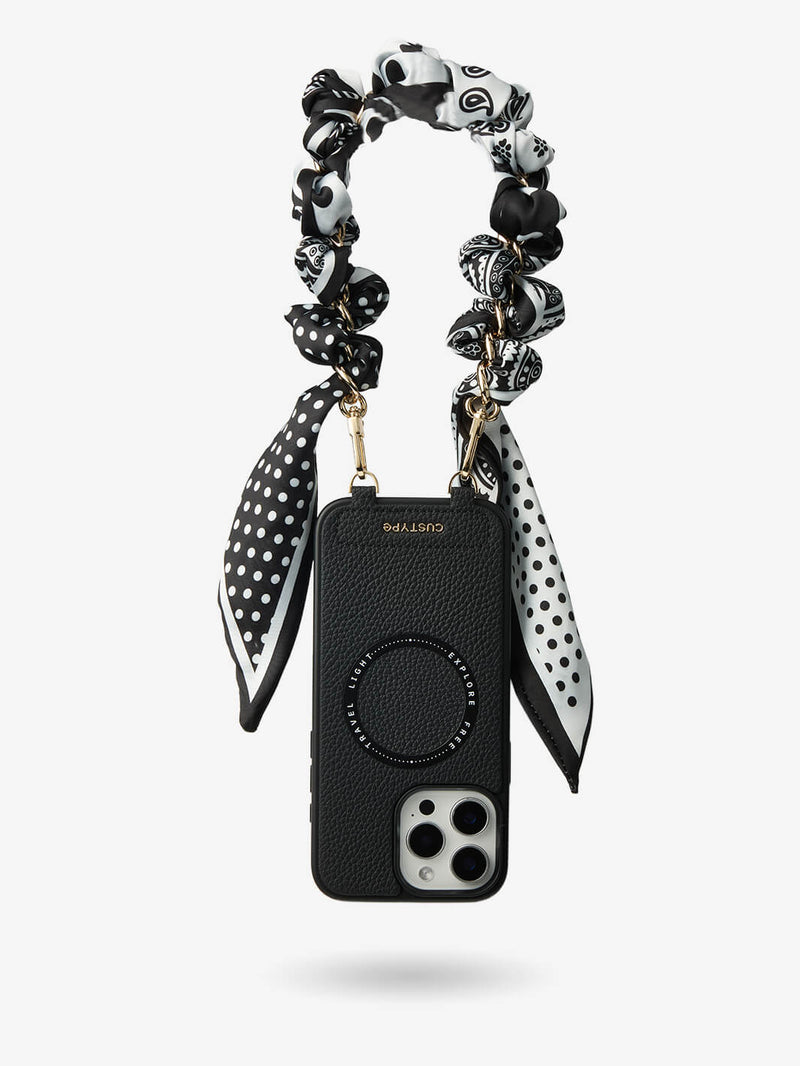 Minimal Style Kit- Silk Wristlet Phone Case for Wireless Charging-Mobile Phone Cases-WRISTBAND & PHONE POUCH-Blue-iPhone 16 Pro Max-Custype