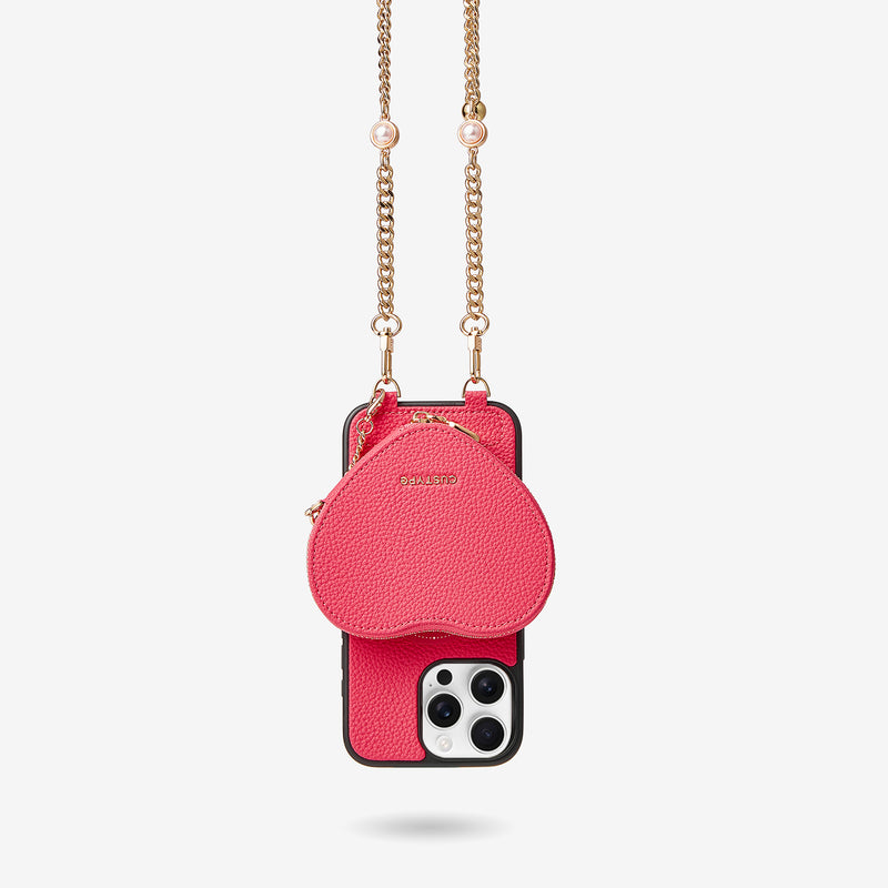 pretty phone caseszipper heart pouchiPhone 16 Pro Max
