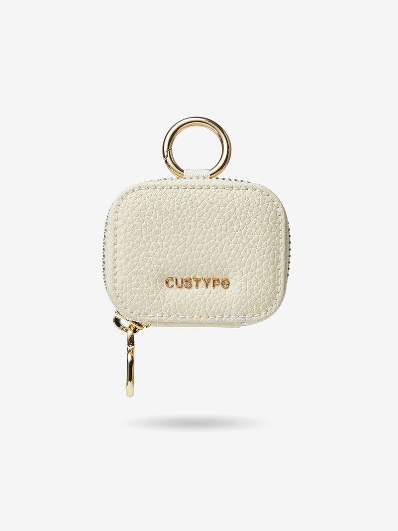 Unique Design Set- Samsung Galaxy Detachable Wireless Charging Phone Case AirPods Pouch Set-Mobile Phone Cases-DETACHABLE WALLET & PHONE POUCH-Beige-Samsung S24 Ultra-Custype